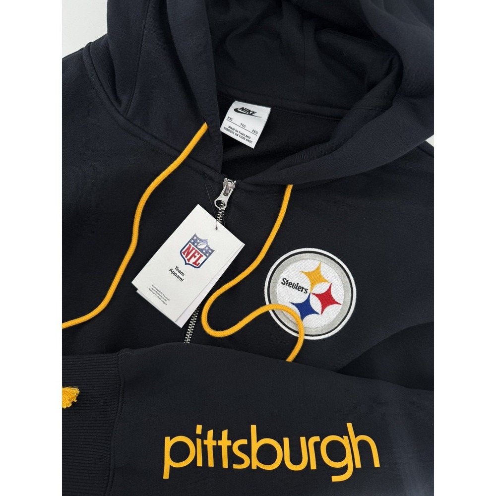 NFL Team Apparel Pittsburg Steelers Mens XXL Fleece Black Hoodie NWT